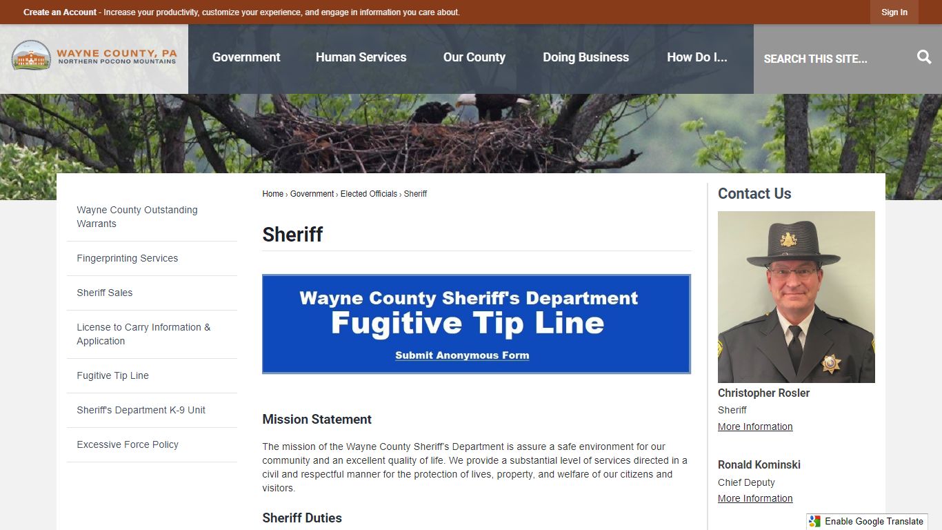 Sheriff | Wayne County, PA