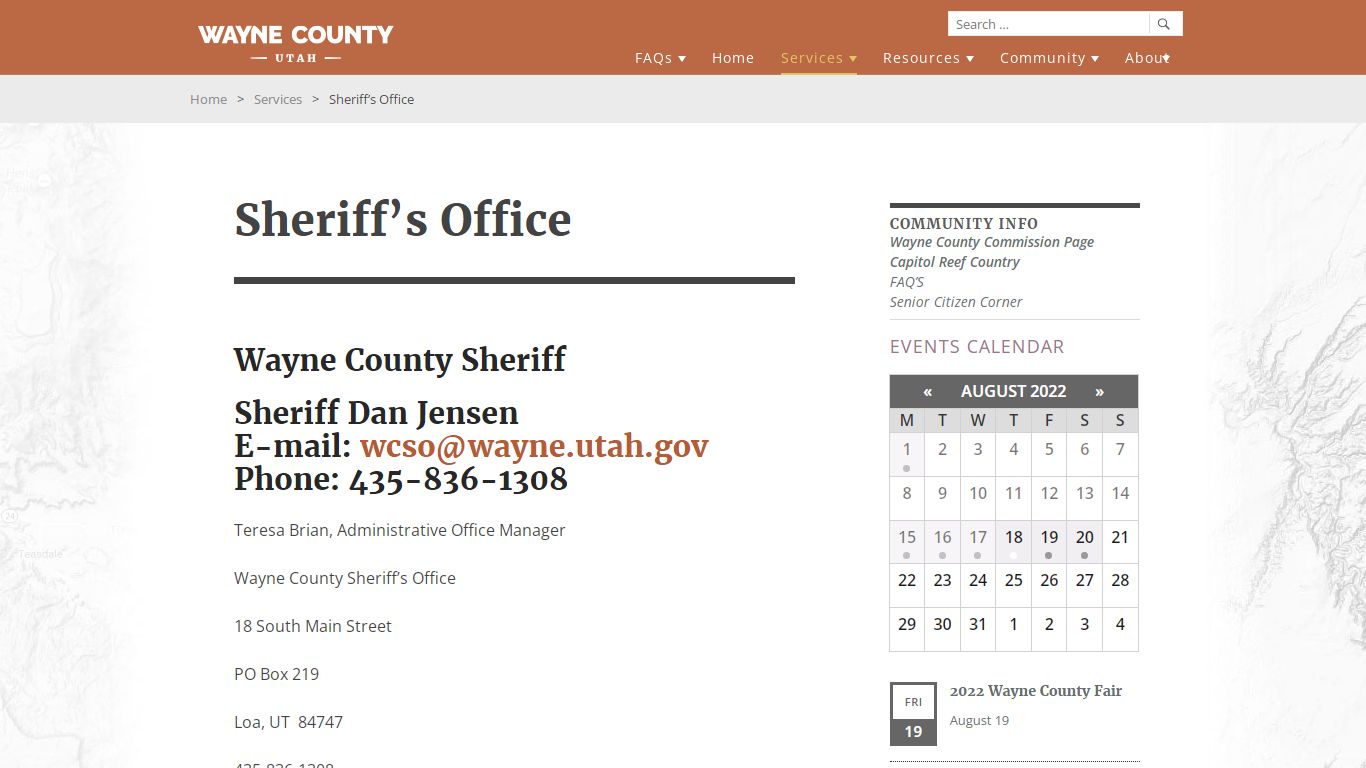 Sheriff's Office - Wayne County Utah